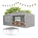 Juskys Partyzelt 3x6m Anthrazit mit 6 Seitenteilen Bild 1