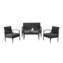 Juskys Gartenlounge-Set Trinidad 4-tlg. Schwarz/Grau Polyrattan Bild 1
