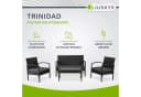 Juskys Gartenlounge-Set Trinidad 4-tlg. Schwarz/Grau Polyrattan Bild 2