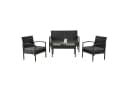 Juskys Gartenlounge-Set Trinidad 4-tlg. Schwarz/Grau Polyrattan Bild 3