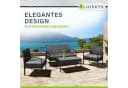 Juskys Gartenlounge-Set Trinidad 4-tlg. Schwarz/Grau Polyrattan Bild 5