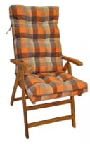 Rattani Hochlehnerauflage Polster Orange Karo Motiv Bild 1