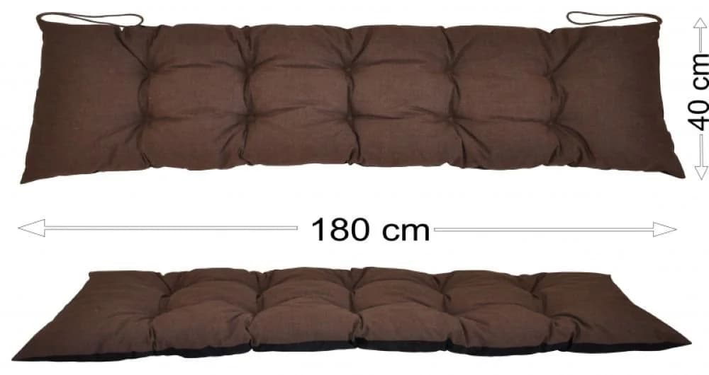 Rattani Polsterauflage Gartenbank 180x40 cm Braun - Bild 2