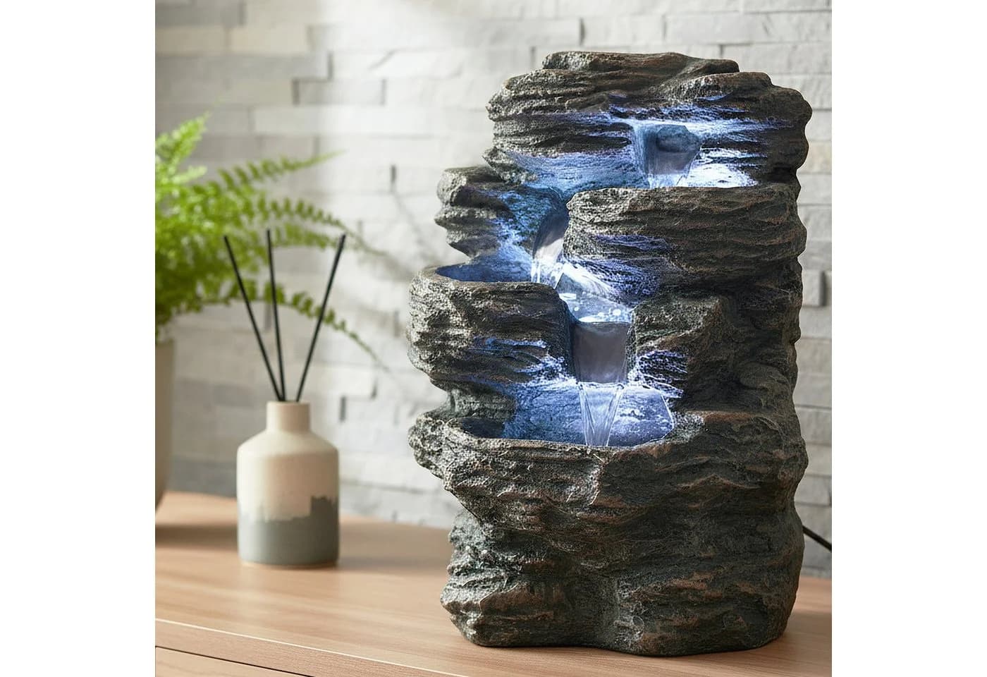 Arnusa Zimmerbrunnen Niagara mit LED-Beleuchtung und Wasserpumpe - Bild 5
