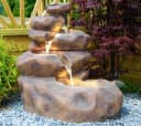 Arnusa Wasserfall Gartenbrunnen SB109 Steinoptik mit LED-Beleuchtung Bild 1
