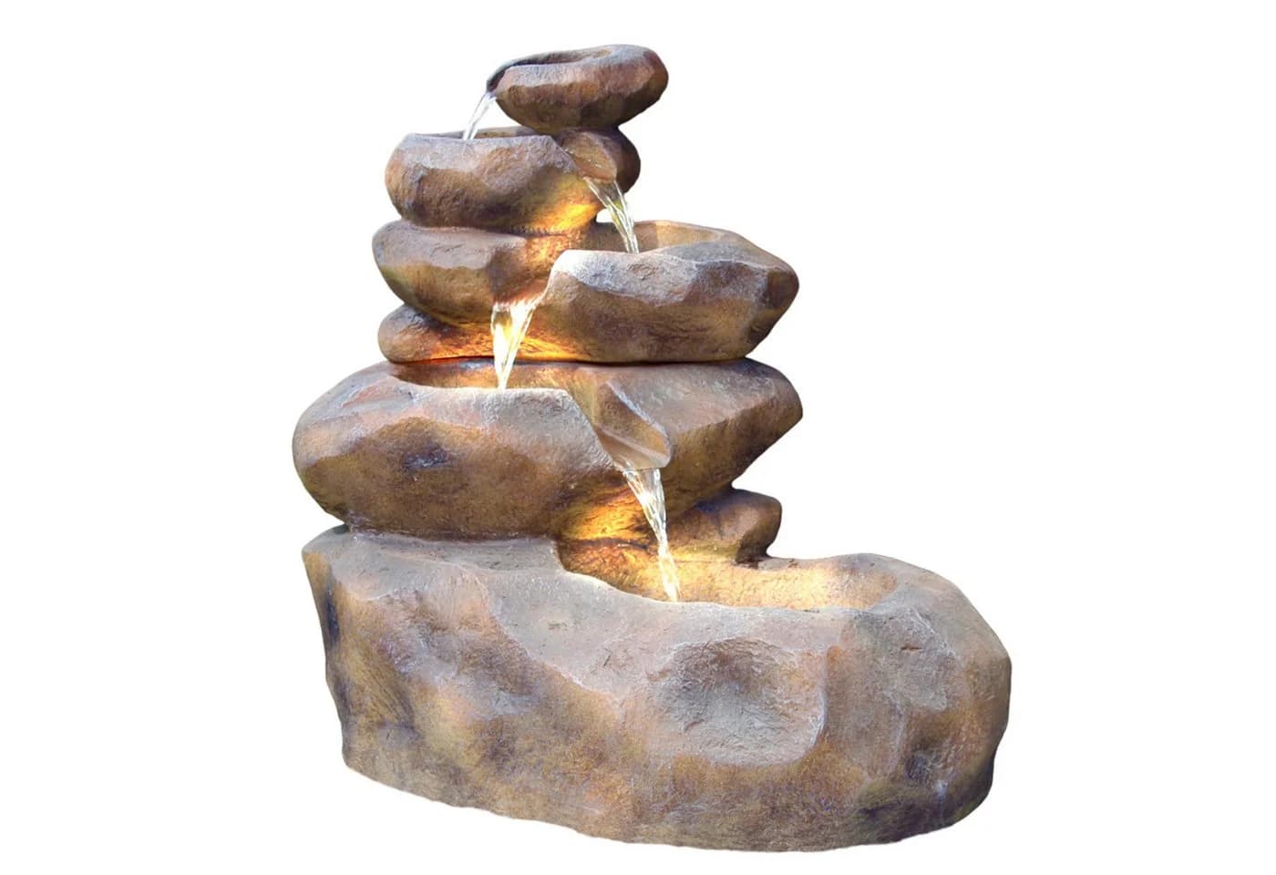 Arnusa Wasserfall Gartenbrunnen SB109 Steinoptik mit LED-Beleuchtung - Bild 2