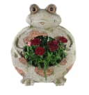 Arnusa Blumentopf Frosch Steinoptik Polyresin Gartenfigur Bild 3