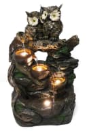 Arnusa Gartenbrunnen Eule mit LED Beleuchtung Polyresin Bild 2