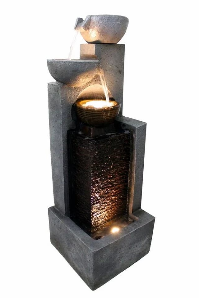 Arnusa Gartenbrunnen mit LED Beleuchtung und Kaskade - Bild 2