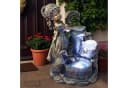 Arnusa Gartenbrunnen Heidi mit Gänse BK855 Bronze-Optik LED Bild 1