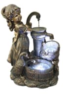 Arnusa Gartenbrunnen Heidi mit Gänse BK855 Bronze-Optik LED Bild 2