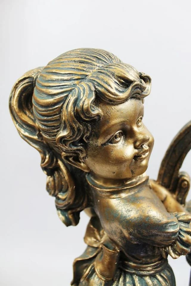 Arnusa Gartenbrunnen Heidi mit Gänse BK855 Bronze-Optik LED - Bild 5