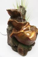 Arnusa Zimmerbrunnen Herbstlaub BK853 mit LED Beleuchtung Braun Polyresin Bild 5