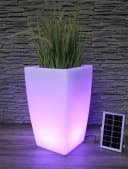 Arnusa Pflanzkübel Solar LED Weiß mit Fernbedienung Bild 1