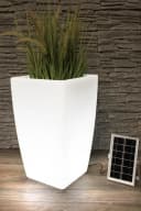 Arnusa Pflanzkübel Solar LED Weiß mit Fernbedienung Bild 2