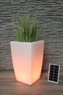 Arnusa Pflanzkübel Solar LED Weiß mit Fernbedienung Bild 3