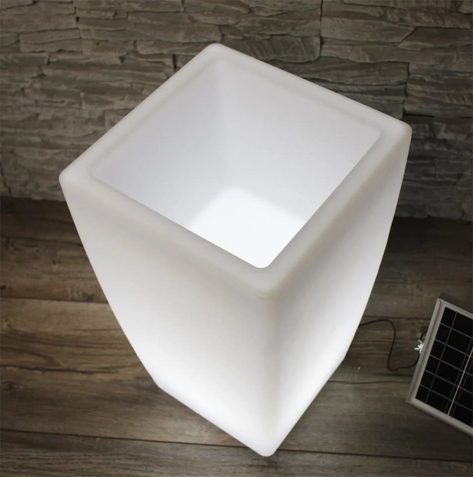 Arnusa Pflanzkübel Solar LED Weiß mit Fernbedienung - Bild 4