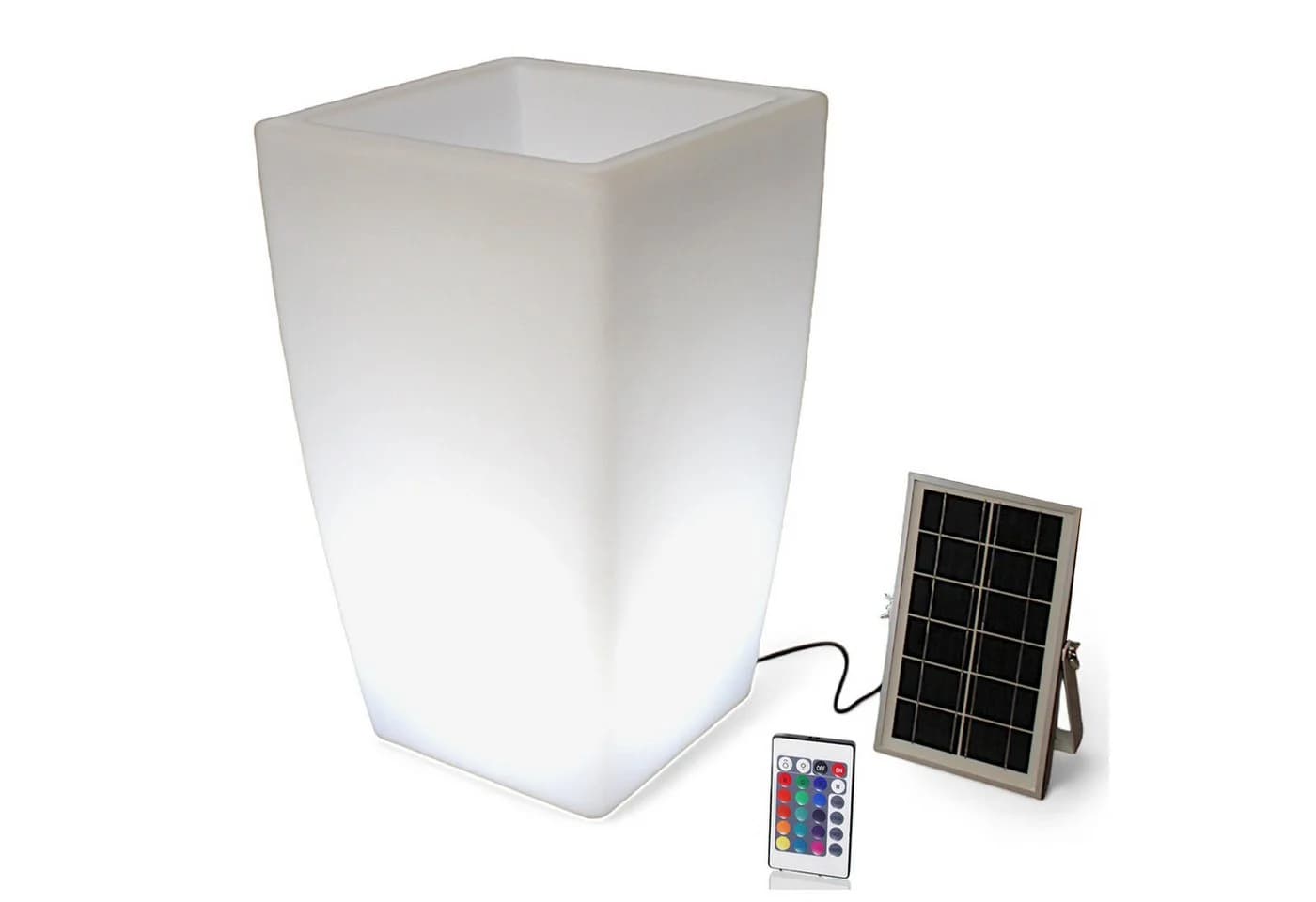 Arnusa Pflanzkübel Solar LED Weiß mit Fernbedienung - Bild 5