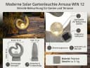 Arnusa LED Solarleuchte Gartenfigur Granit-Optik Bild 3