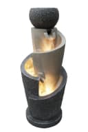 Arnusa Gartenbrunnen mit LED Beleuchtung Polyresin Beige/Grau Bild 2