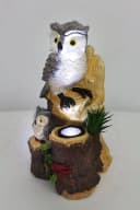 Arnusa Gartenfigur Solarlampe Eule auf Baumstamm Gartendekoration Bild 1