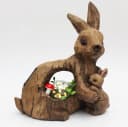 Arnusa Gartenfigur Solar Tierfigur Hase mit Glaskugel und warmweiß LED Beleuchtung Bild 5