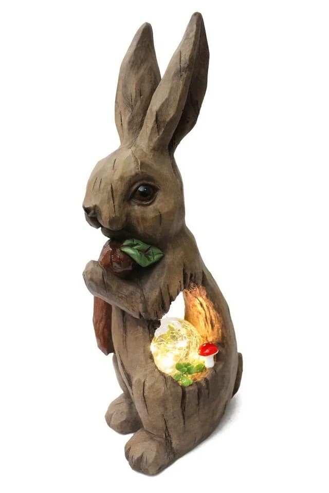 Arnusa Gartenfigur Hase 51 cm Solar LED Beleuchtung - Bild 2
