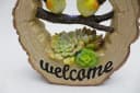 Arnusa Gartenfigur Solar Welcome Schild Gartendeko beleuchtet Holzoptik Bild 3