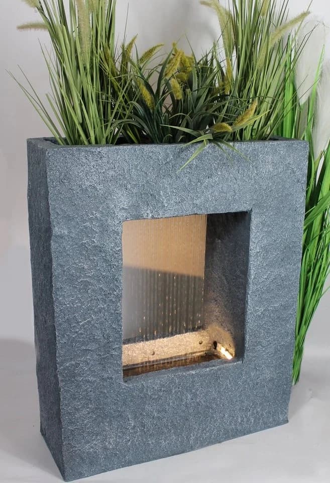 Arnusa Gartenbrunnen Springbrunnen mit LED Beleuchtung Regen Wasserfall - Bild 4