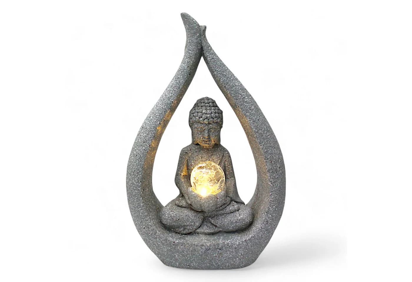 Arnusa Solarleuchte Buddha Granit-Optik mit Glaskugel - Bild 2