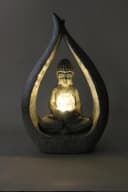 Arnusa Solarleuchte Buddha Granit-Optik mit Glaskugel Bild 4