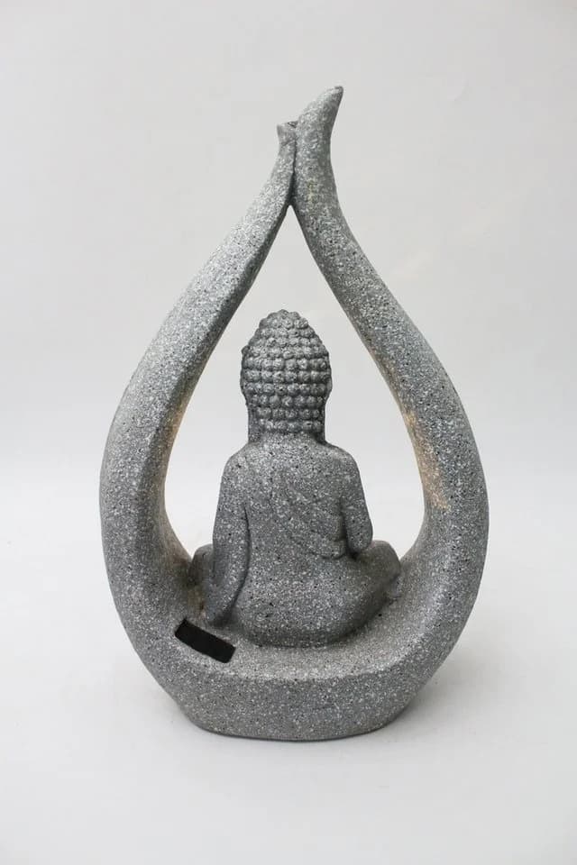 Arnusa Solarleuchte Buddha Granit-Optik mit Glaskugel - Bild 5