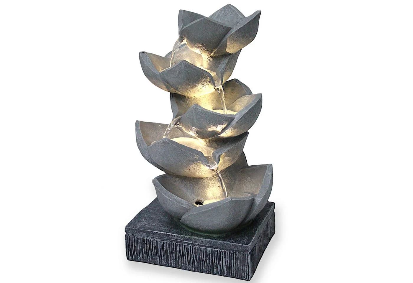 Arnusa Zimmerbrunnen BK901 mit LED Beleuchtung Grau Polyresin - Bild 2