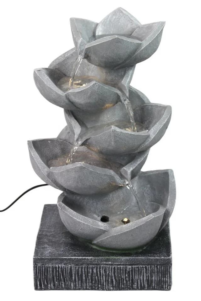 Arnusa Zimmerbrunnen BK901 mit LED Beleuchtung Grau Polyresin - Bild 4