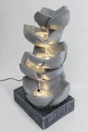 Arnusa Zimmerbrunnen BK901 mit LED Beleuchtung Grau Polyresin Bild 5