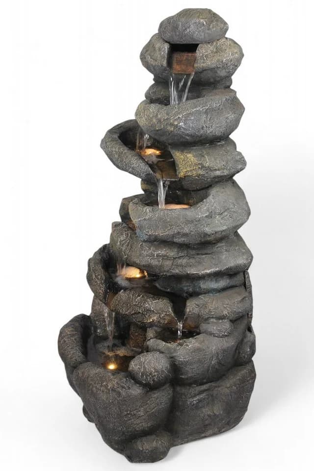 Arnusa Gartenbrunnen Wasserfall 100 cm LED-Beleuchtung - Bild 3