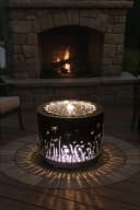 Arnusa Gartenbrunnen Metall Springbrunnen Lichtspiel rund Wasserspiel warmweiß Bild 5