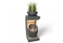 Arnusa Gartenbrunnen modern mit LED Beleuchtung Steinoptik Grau Bild 2