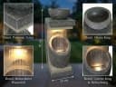 Arnusa Gartenbrunnen modern mit LED Beleuchtung Steinoptik Grau Bild 5