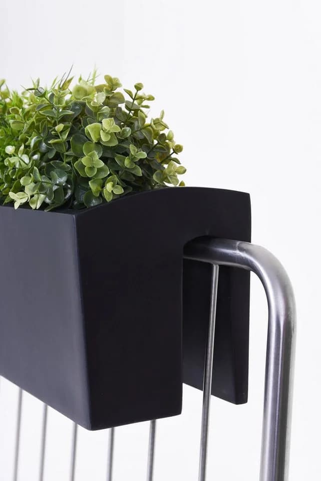 VIVANNO Balkonkasten Fiberglas Anthrazit Matt Geländeraufhängung - Bild 4