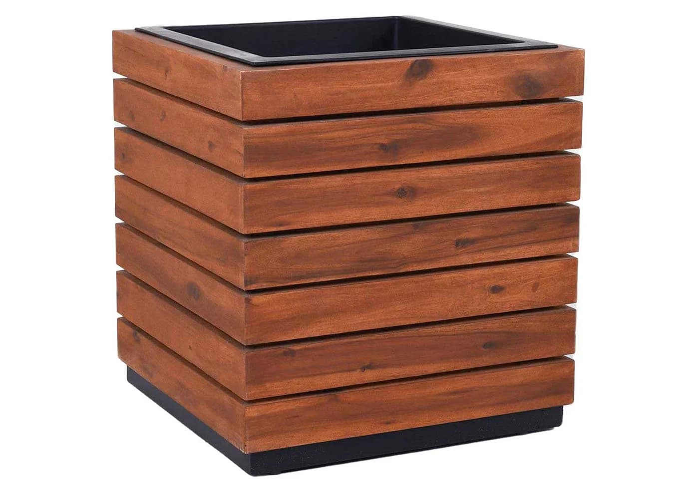 VIVANNO Pflanzkübel Holz Akazienbraun Gestreift 43x43x46 cm - Bild 2