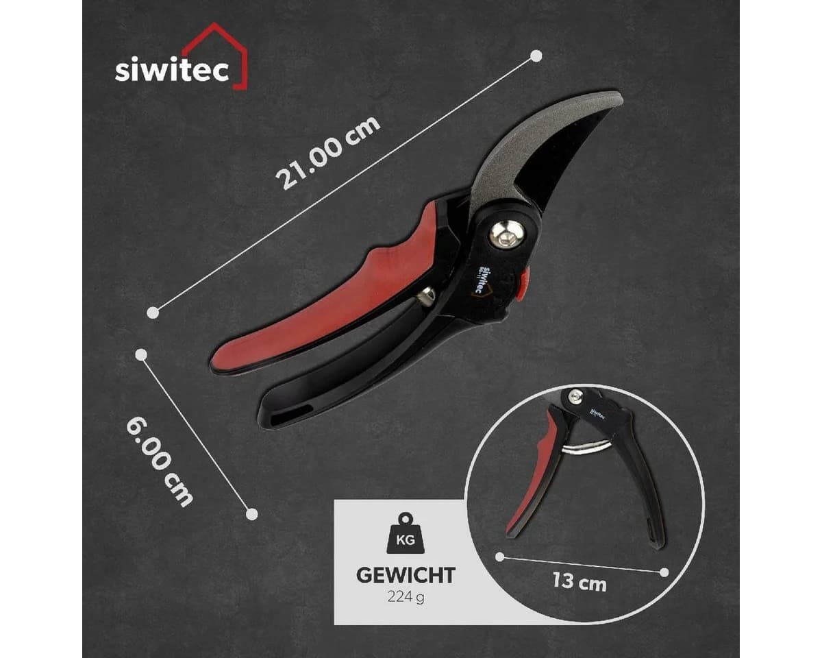 Siwitec Bypass-Gartenschere SG-11 Schwarz/Rot - Bild 3