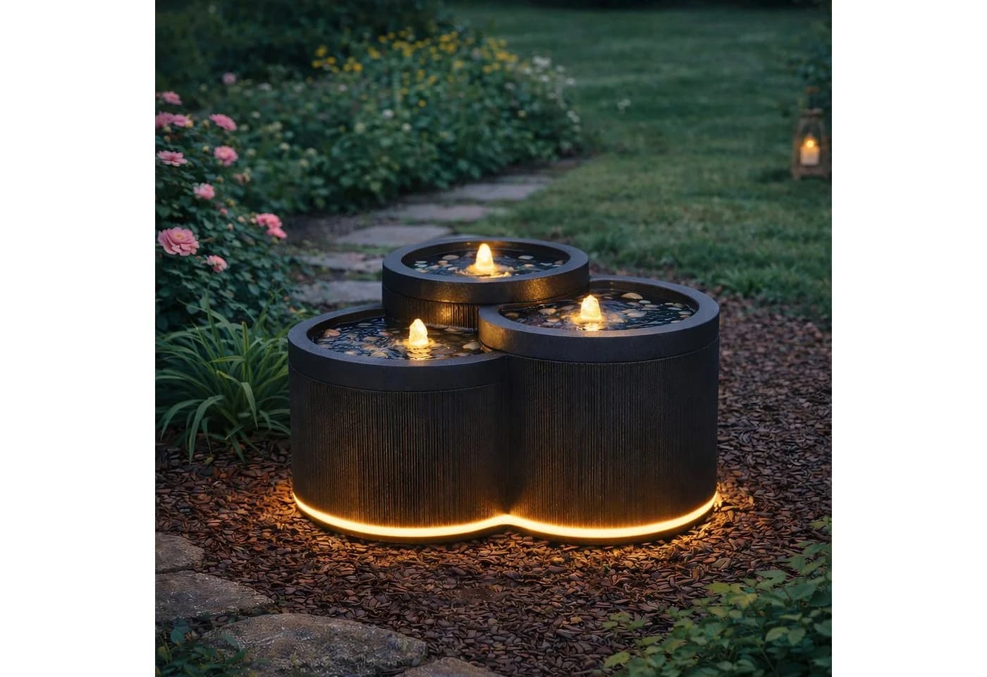 Wacredo Gartenbrunnen Aruba Polyresin LED Beleuchtung - Bild 4
