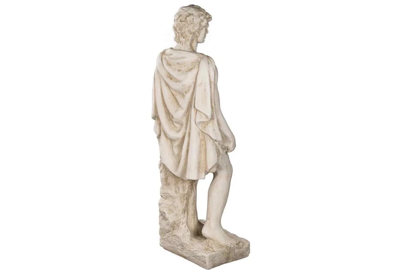 BIRENDY Apollo Gartenfigur Dekofigur Antikbeige Polyresin