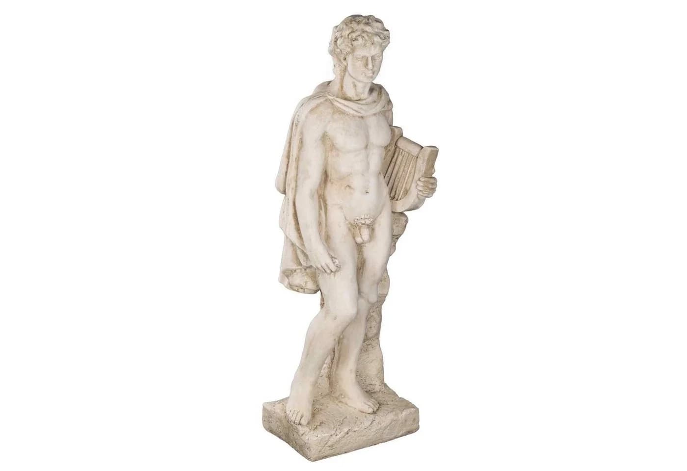 BIRENDY Apollo Gartenfigur Dekofigur Antikbeige Polyresin - Bild 2
