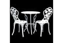 casa.pro Balkonset Wakefield 3-tlg. Bistro-Set Weiß Aluminium Bild 3