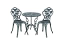 casa.pro Balkonset Wakefield 3-tlg. Bistro-Set Grün Aluminium Gusseisen Bild 1