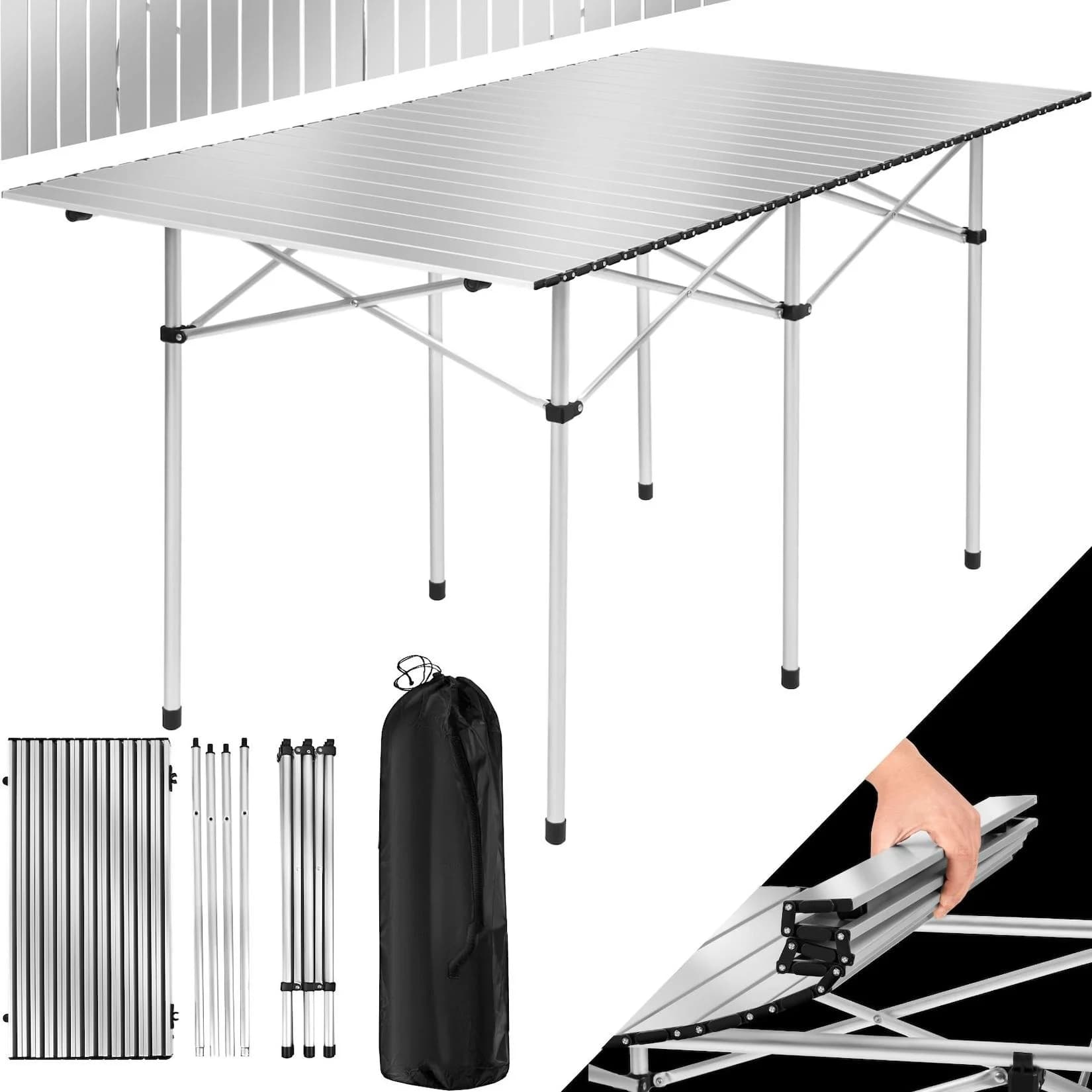 tectake Aluminium Campingtisch Klappbar mit Tragetasche