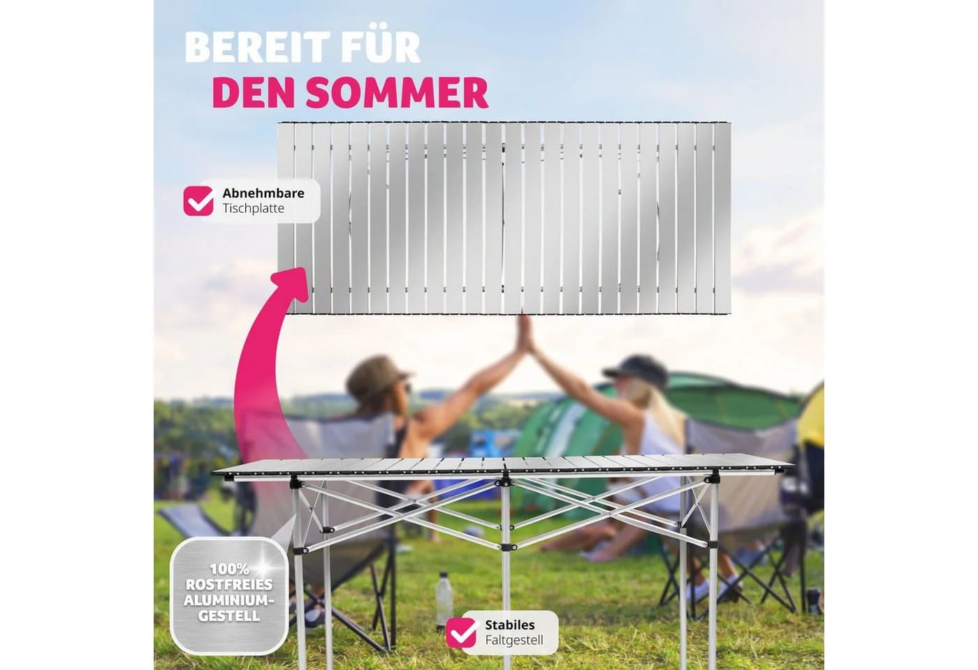 tectake Aluminium Campingtisch Klappbar mit Tragetasche - Bild 4