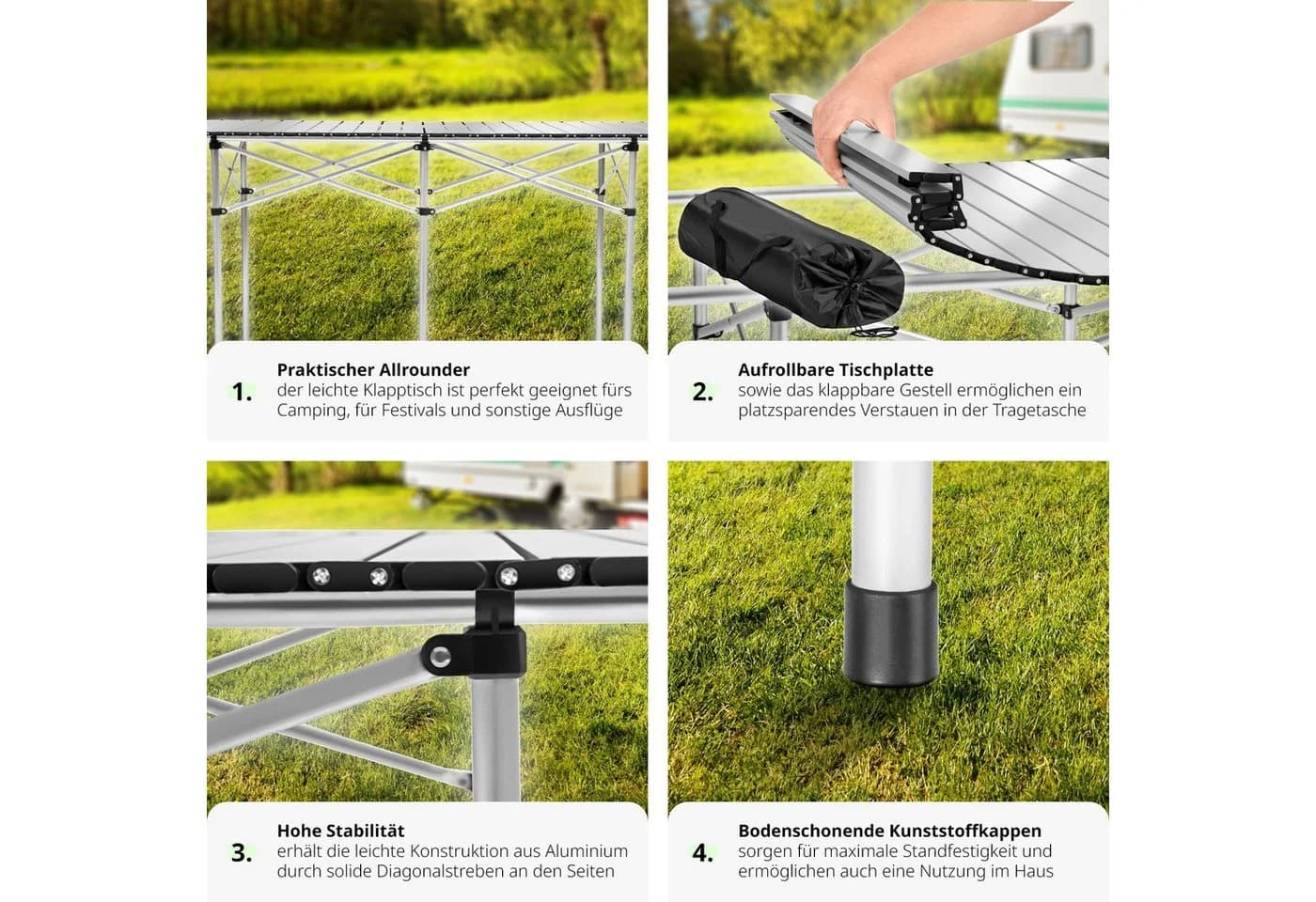 tectake Aluminium Campingtisch Klappbar mit Tragetasche - Bild 5